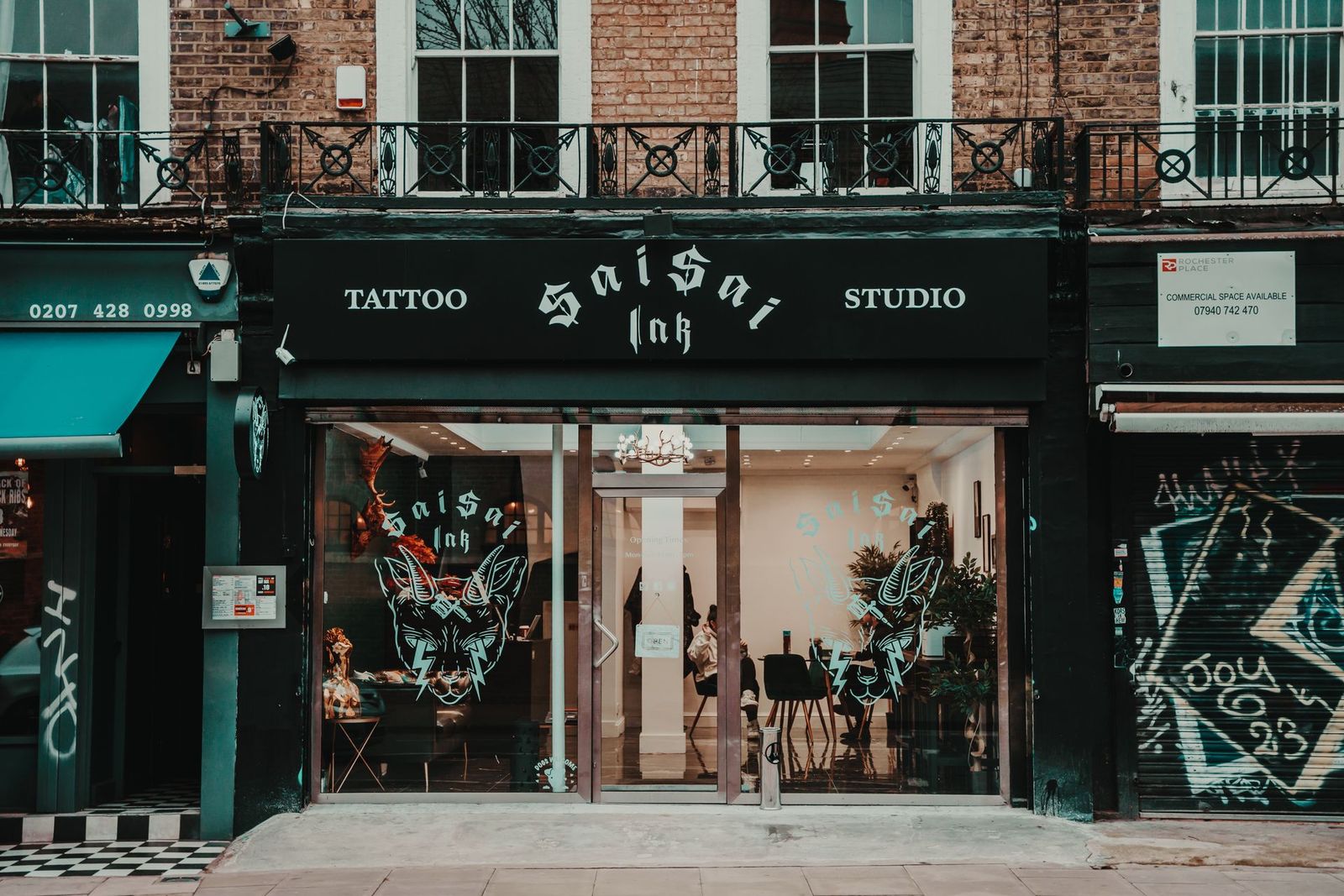 Sai Sai Ink shopfront on Chalk Farm Road, Camden Town